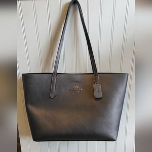 COACH Silver/Grey Large Tote PURSE Authentic